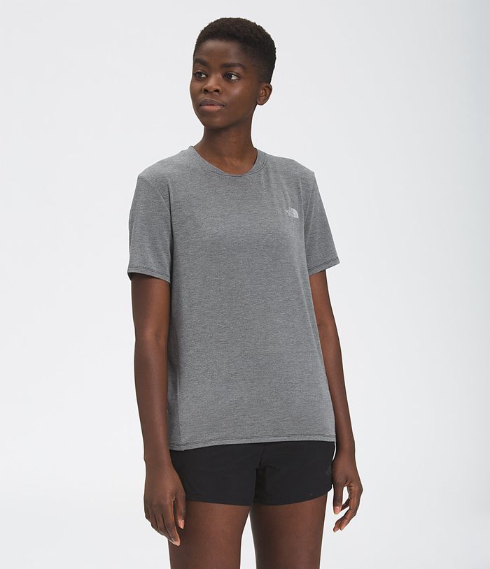 The North Face T-Shirts Wander Short Sleeve Grey - Womens - Thailand ECYXT-6571